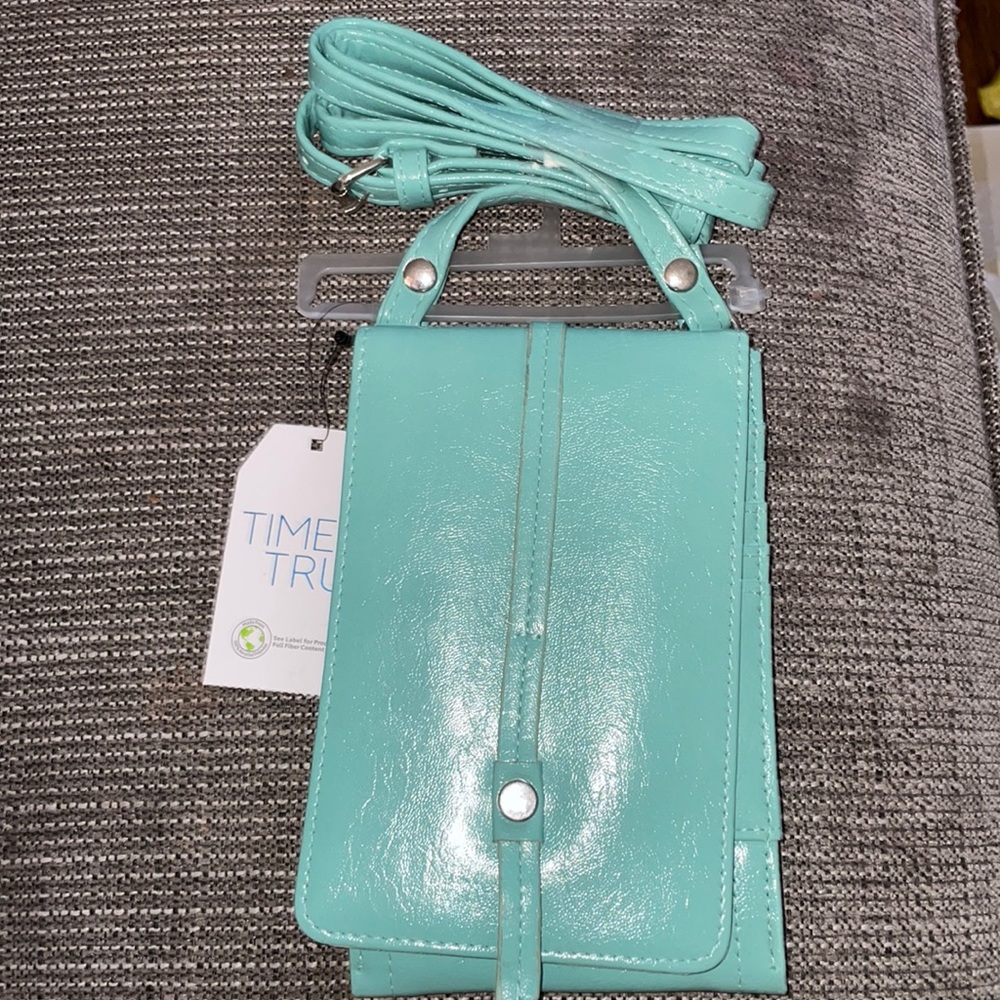 Teal women’s crossbody wallet